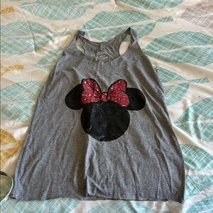 Disney Gray Tank Top with Black and Red Bow